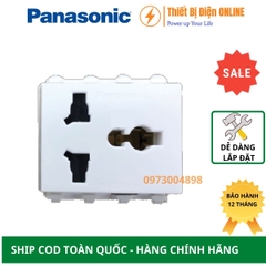 Hạt ổ cắm đa năng 3 chấu Panasonic WEI1171SW-VN Wide
