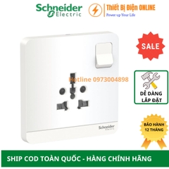 Ổ cắm đơn đa năng có công tắc Schneider E8315TS_WE_G19 AvatarON màu trắng