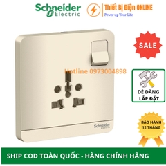 Ổ cắm đơn đa năng có Công tắc Schneider E8315TS_WG_G19 AvatarON màu vàng