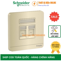 Ổ cắm mạng Cat6 đôi Schneider E8332RJS6_WG_G19 AvatarON màu vàng