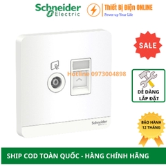 Ổ cắm Tivi và Ổ cắm mạng cat5e Schneider E8332TVRJS5_WE_G19 AvatarON màu trắng