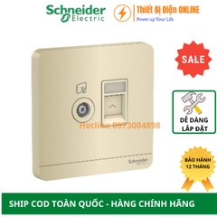 Ổ cắm Tivi và Ổ cắm mạng cat5e Schneider E8332TVRJS5_WG_G19 AvatarON màu vàng