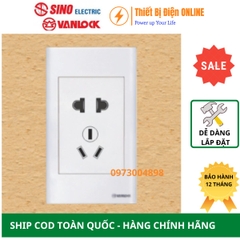 S18/10US Ổ cắm 2 chấu và ổ 3 chấu kiểu Úc Sino Vanlock S18