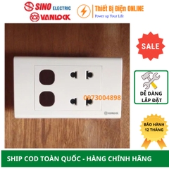 S18U2XX Ổ cắm đôi 2 chấu và 2 lỗ Sino Vanlock S18
