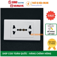 S18UAM2 Ổ cắm đôi đa năng 3 chân Sino Vanlock S18