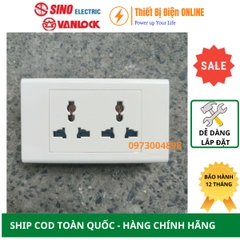 S18UAMD2 Ổ cắm đôi đa năng 3 chân Sino Vanlock S18