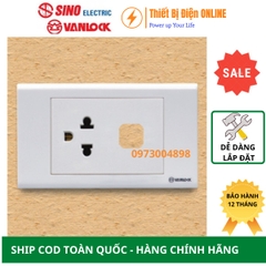 S18UEX Ổ cắm đơn 3 chấu với 1 lỗ Sino Vanlock S18