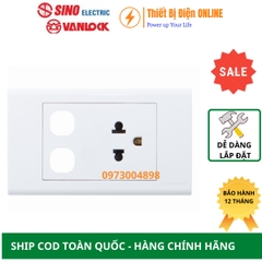 S18UEXX Ổ cắm đơn 3 chấu với 2 lỗ Sino Vanlock S18