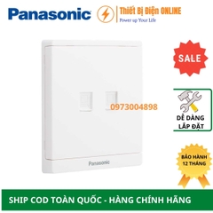 WMF422-VN Panasonic Ổ cắm mạng  internet đôi LAN Cat5e Moderva vuông màu trắng