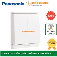 WMF503-VN Panasonic Công tắc đôi 1 chiều Moderva vuông màu trắng