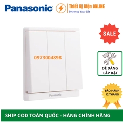 WMF505-VN Panasonic Công tắc ba 1 chiều Moderva vuông màu trắng
