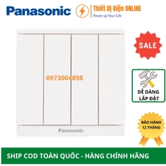 WMF508-VN Panasonic Công tắc bốn 2 chiều Moderva đảo chiều cầu thang vuông màu trắng