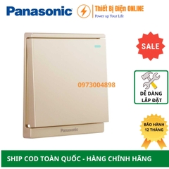 WMF511MYZ-1VN Panasonic Công tắc đơn 1 chiều có dạ quang Moderva vuông màu vàng ánh kim