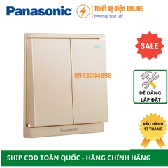 WMF514MYZ-1VN Panasonic Công tắc đôi 2 chiều dạ quang Moderva vàng ánh kim