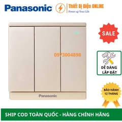 WMF516MYZ-1VN Panasonic Công tắc ba 2 chiều Moderva đảo chiều cầu thang dạ quang vàng ánh kim