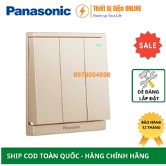 WMF516MYZ-1VN Panasonic Công tắc ba 2 chiều Moderva đảo chiều cầu thang dạ quang vàng ánh kim