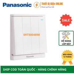 WMF518-1VN Panasonic Công tắc bốn 2 chiều dạ quang Moderva đảo chiều cầu thang màu trắng