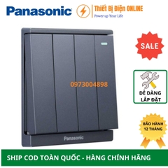 WMF518MYH-1VN Panasonic Công tắc bốn 2 chiều dạ quang Moderva đảo chiều cầu thang xám ánh kim