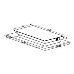 Bếp Từ Lắp Âm 2 Vùng Nấu Hafele HC-I73246B