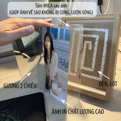 [LOẠI CAO CẤP]Khung gương KÍNH hiện ảnh cao cấp GỖ ĐẬM