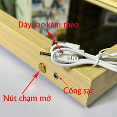 [LOẠI THƯỜNG PIN SẠC] khung gương KÍNH hiện ảnh khi mở đèn