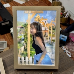 [LOẠI THƯỜNG PIN SẠC] khung gương KÍNH hiện ảnh khi mở đèn