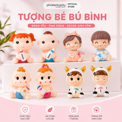 Mô Hình Em Bé Chibi Mini Trang Trí Bánh Kem