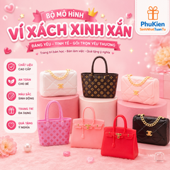 Mô Hình Túi Xách Chanel, HM, LV Mini Trang Trí Bánh Kem