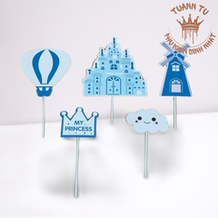 Set giấy: Lâu đài khinh khí cầu