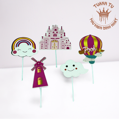 Set giấy: Lâu đài khinh khí cầu
