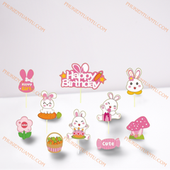 Set giấy: Thỏ hồng 2