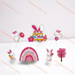Set giấy: Thỏ hồng 3