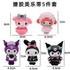 Bộ Mô Hình Kuromi & Friends Mini Trang Trí Bánh Kem