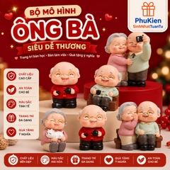 Cặp Ông Bà Phúc Lộc Mô Hình Mini Trang Trí Bánh Kem