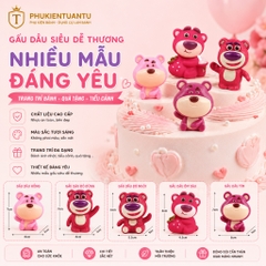 Mô Hình Gấu Dâu Lotso Mini Trang Trí Bánh Kem