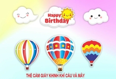 Set giấy: Khinh khí cầu, mây