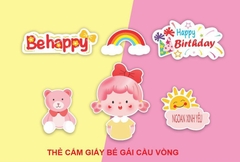 Set giấy: Bé trai gái cầu vòng