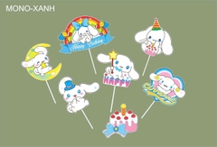 Set giấy: Chó Mono/ Xanh