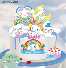 Set giấy: Chó Mono/ Xanh