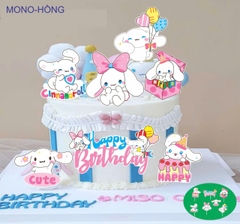 Set giấy: Chó Mono/ Hồng