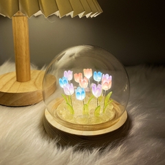 Quà tặng đèn ngủ DIY hoa tulip HỒNG, TÍM kèm túi đựng tặng sinh nhật, tặng người yêu