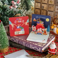 Set Thiệp noel 3D xinh xắn tặng người yêu, tặng bạn bè