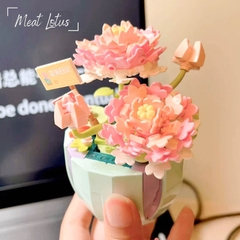 Quà tặng mô hình lắp ráp hoa dễ thương chậu lớn tặng sinh nhật, tặng người yêu
