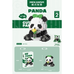 Quà tặng mô hình lắp ráp gấu trúc mini kèm XÍCH ĐU lắp ráp dễ thương tặng sinh nhật, tặng người yêu