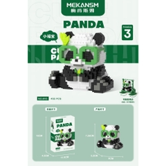 Quà tặng mô hình lắp ráp gấu trúc mini kèm XÍCH ĐU lắp ráp dễ thương tặng sinh nhật, tặng người yêu
