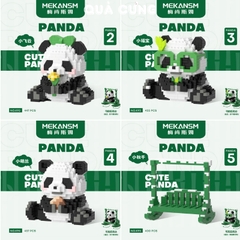 Quà tặng mô hình lắp ráp gấu trúc mini kèm XÍCH ĐU lắp ráp dễ thương tặng sinh nhật, tặng người yêu