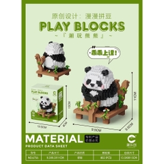 Quà tặng set mô hình lắp ráp gấu trúc dễ thương hộp lớn tặng sinh nhật, tặng người yêu