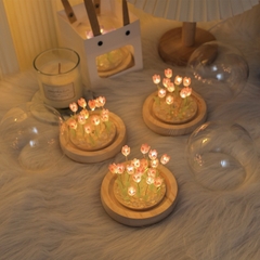 Quà tặng đèn ngủ DIY hoa tulip HỒNG, TÍM kèm túi đựng tặng sinh nhật, tặng người yêu