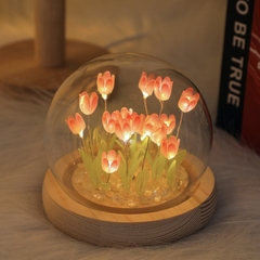 Quà tặng đèn ngủ DIY hoa tulip HỒNG, TÍM kèm túi đựng tặng sinh nhật, tặng người yêu