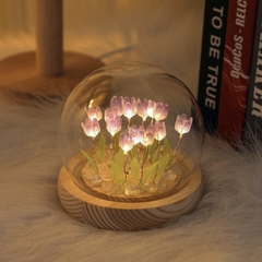 Quà tặng đèn ngủ DIY hoa tulip HỒNG, TÍM kèm túi đựng tặng sinh nhật, tặng người yêu